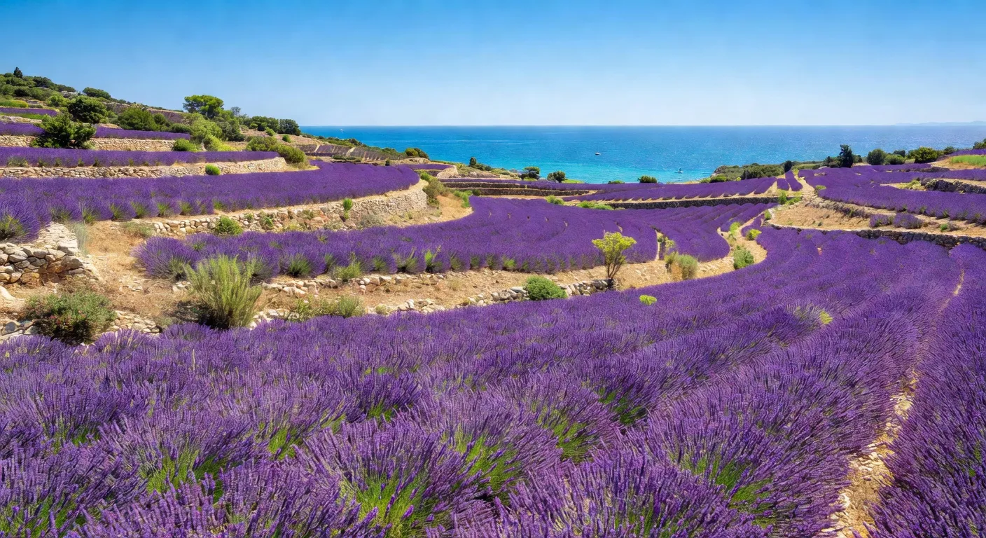 Champs de lavande sur l'île de Hvar