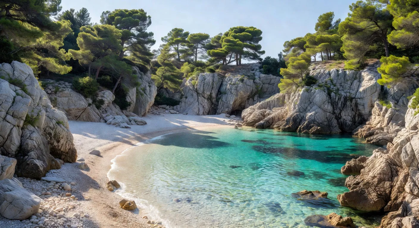 Crique turquoise cachée en Croatie