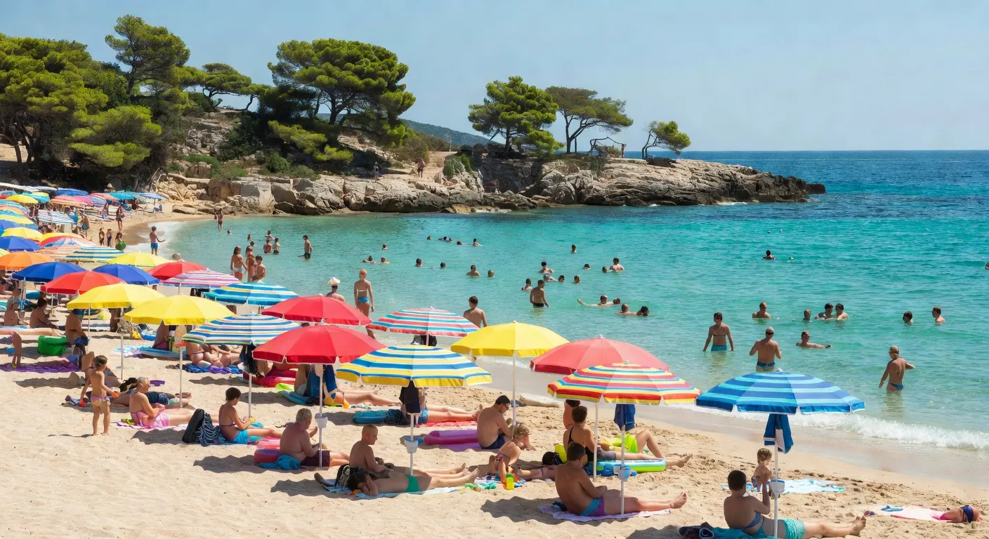 Plage croate animée en été