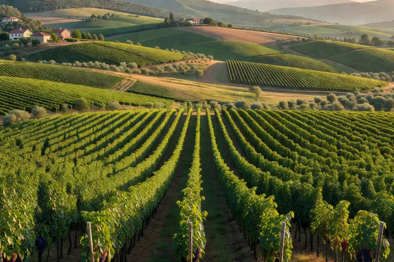 Vignobles en terrasses dans la région viticole de Slavonie orientale
