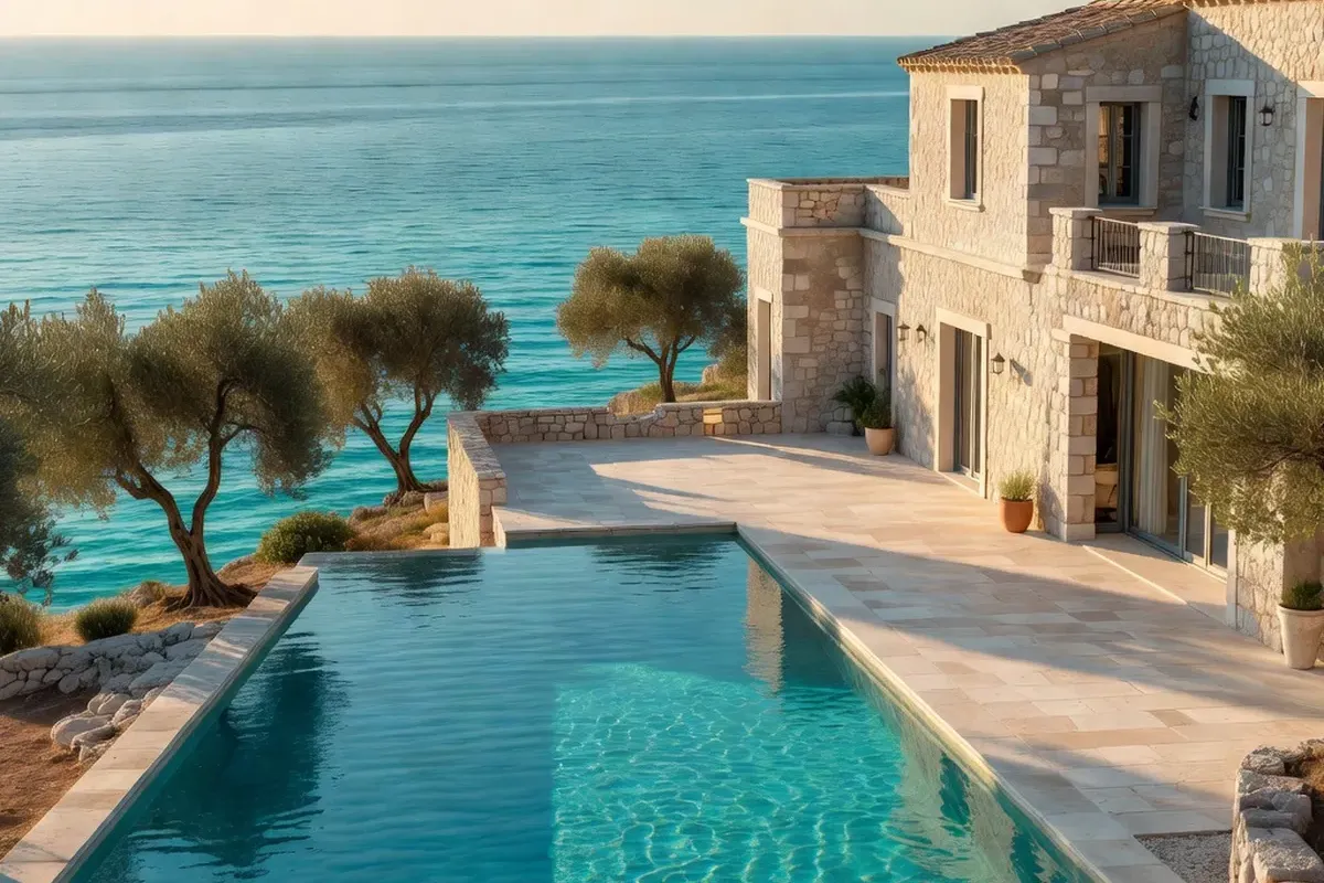 Villa dalmate avec piscine et vue mer à Trogir